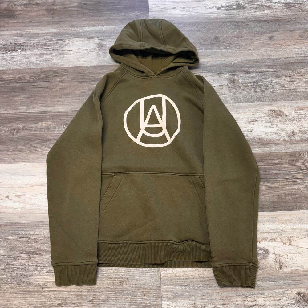 Under Armour UA Storm Army Green Mens Medium Graphic Logo Pullover Hoodie‎